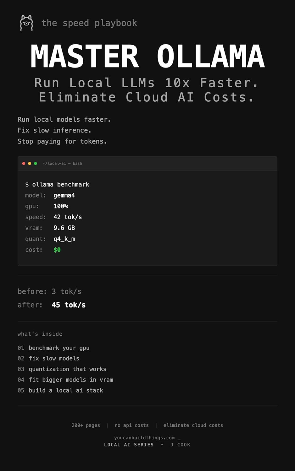 Master Ollama - The Speed Playbook: Run Local LLMs 10x Faster and Eliminate Cloud AI Costs This Weekend (Local AI Playbooks Book 2)