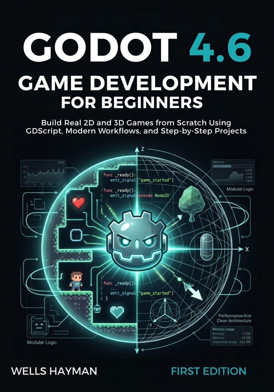 Godot 4.6 Game Development for Beginners: Build Real 2D and 3D Games from Scratch Using GDScript, Modern Workflows, and Step-by-Step Projects (Godot 4.6 Game Development Mastery Series Book 1)