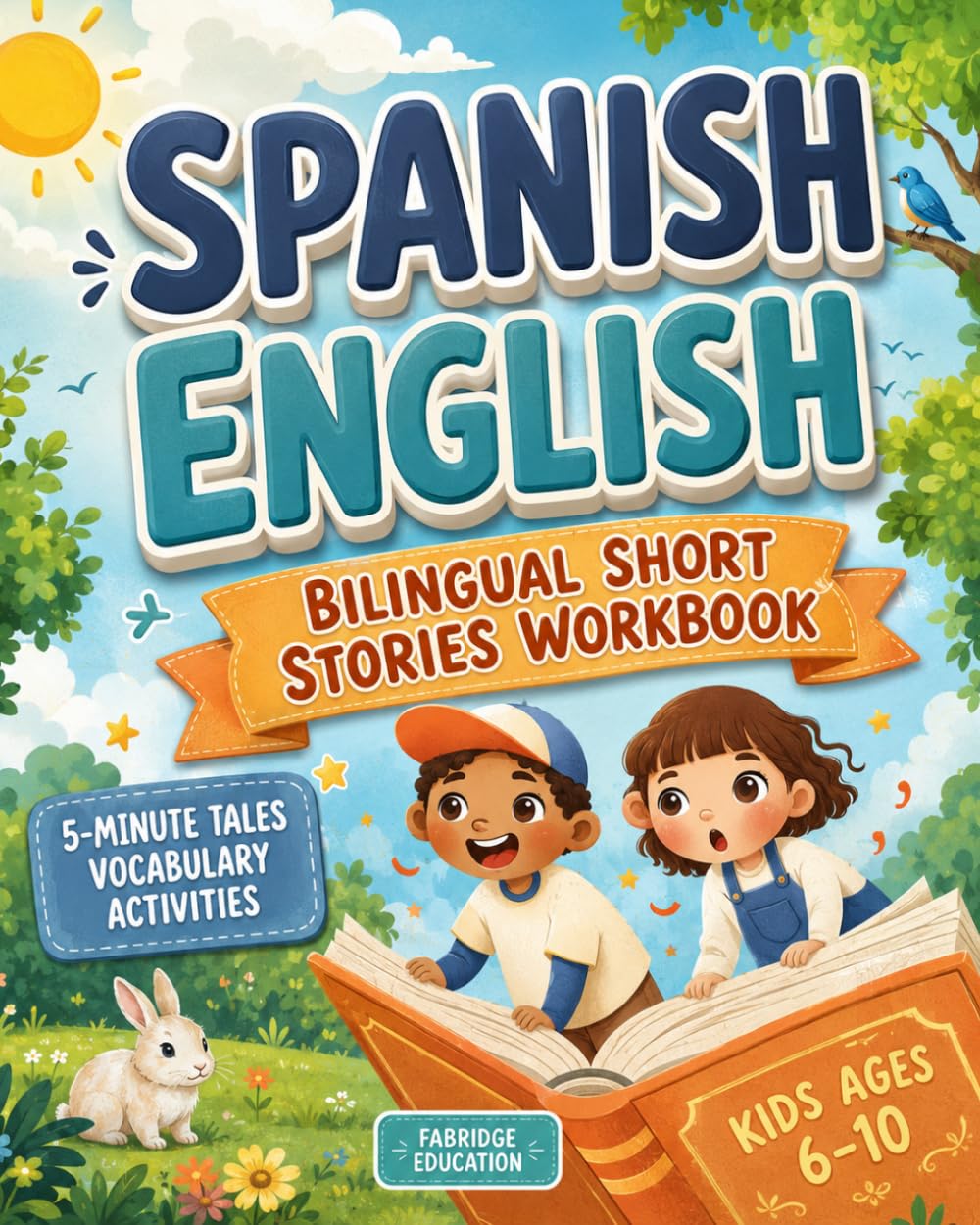 Spanish & English Bilingual Short Stories for Kids Ages 6-10: A Fun Workbook to Build Vocabulary with Dual Language Tales and Activities (Ingles para Adultos y Niños)