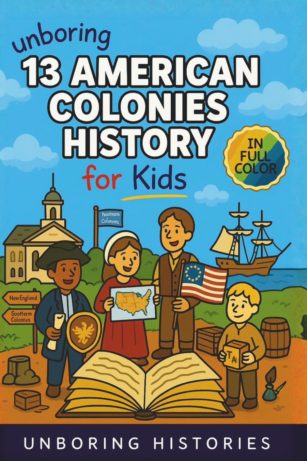 Unboring 13 American Colonies History for Kids: Funny, Interesting, Concise Guide to the 13 Colonies, Colonial Life, and Surprising Stories You Won’t ... History for Kids with Full Colored Pictures)