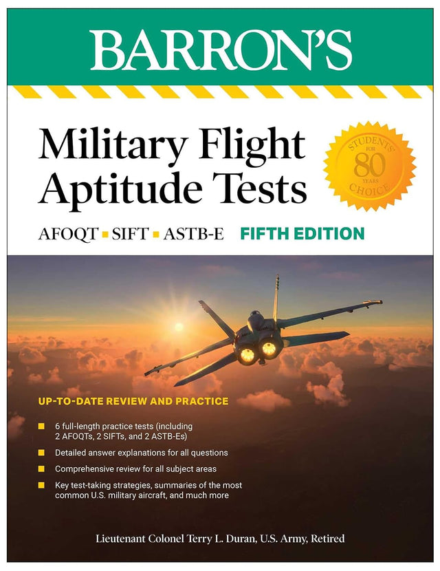 Military Flight Aptitude Tests, Fifth Edition: 6 Practice Tests + Comprehensive Review (Barron's Test Prep)