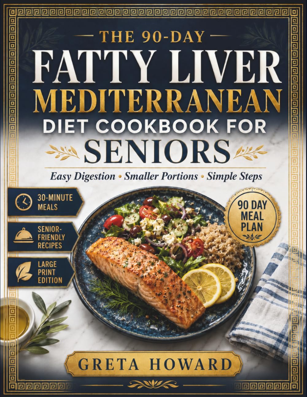 The 90-Day Fatty Liver Mediterranean Diet Cookbook for Seniors: Flavorful, Small-Plate Meals, Designed for Easy Digestion, Arthritis-Friendly Prep, and Everyday Vitality