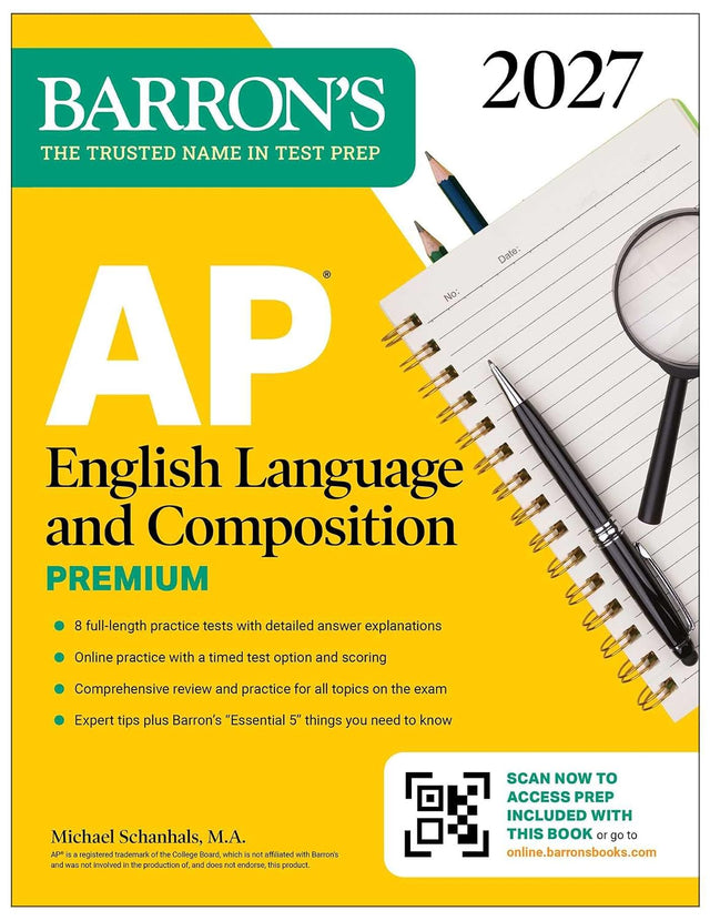 AP English Language and Composition Premium, 2027: Prep Book with 8 Practice Tests + Online Practice (Barron's AP Prep)