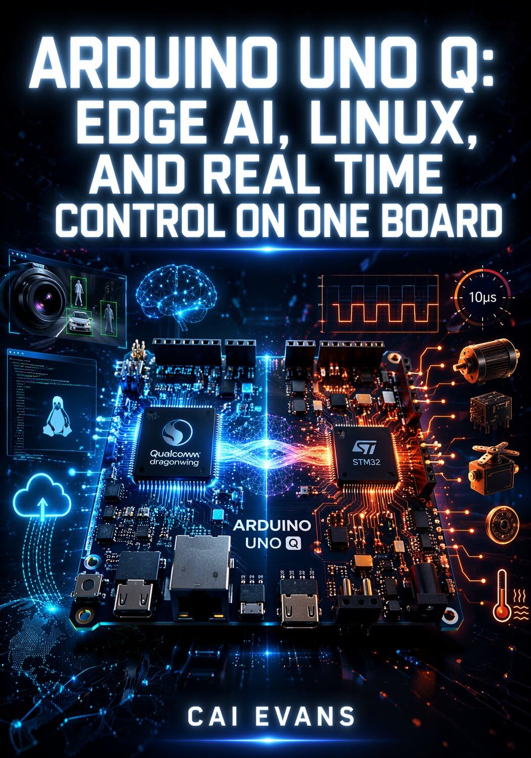 ARDUINO UNO Q: EDGE AI, LINUX, AND REAL TIME CONTROL ON ONE BOARD: Build Machine Vision, Voice Recognition, and IoT Projects with Qualcomm Dragonwing, STM32 MCU, and Arduino App Lab