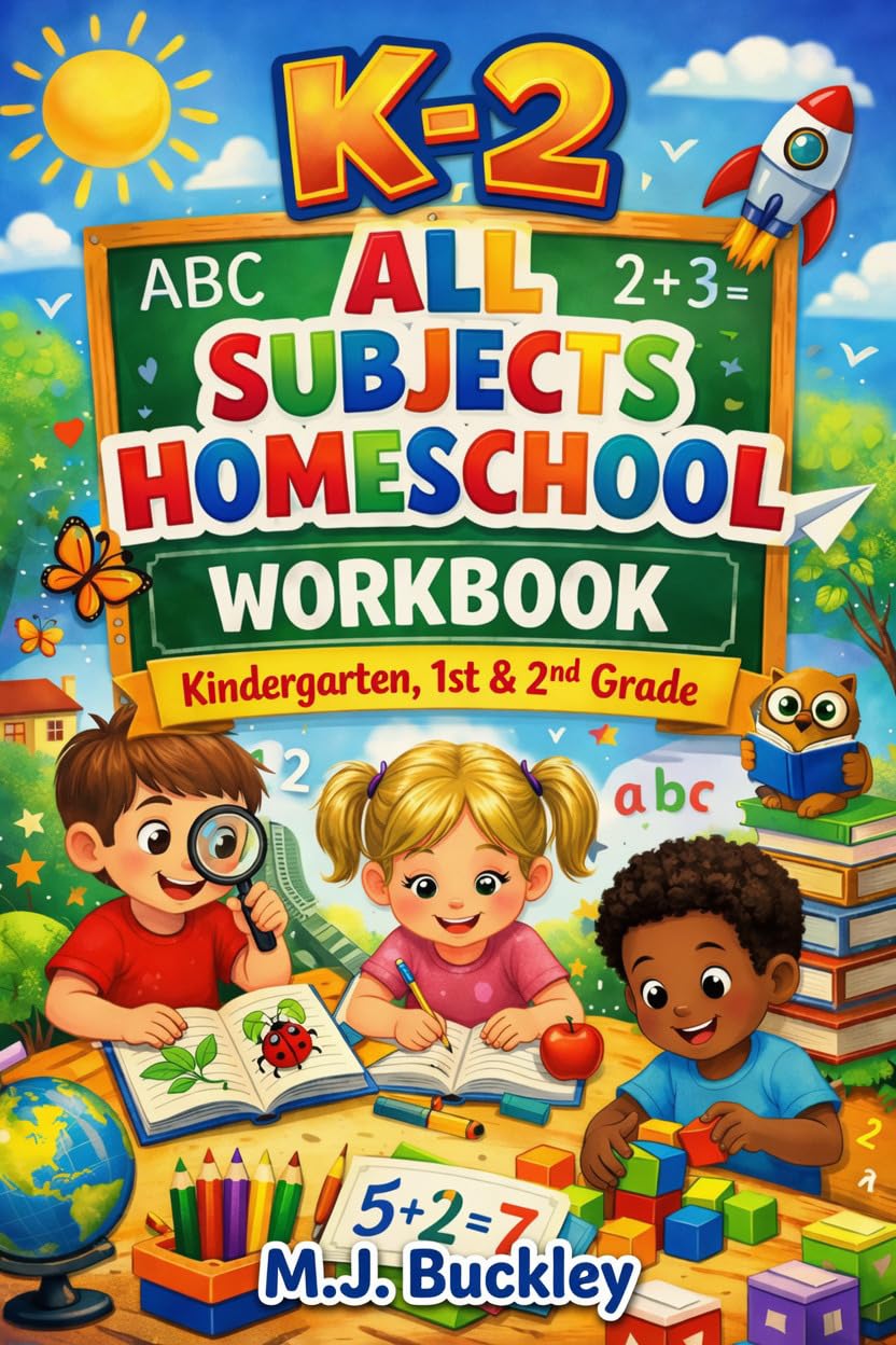K-2 All Subjects Homeschool Workbook: Kindergarten, 1st & 2nd Grade