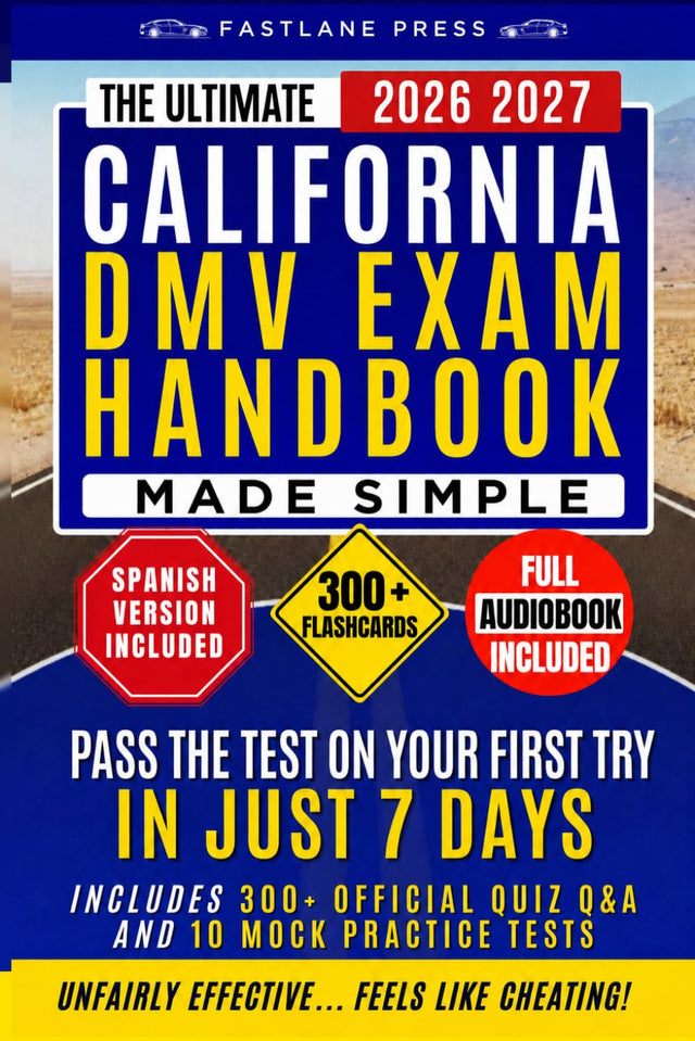 The Ultimate California Dmv Exam Handbook Made Simple: Pass the Test on Your First Try in Just 7 Days with Expert Hacks, and Guidance. Includes 300 Official Quiz Q&A, and 10 Mock Practice Tests