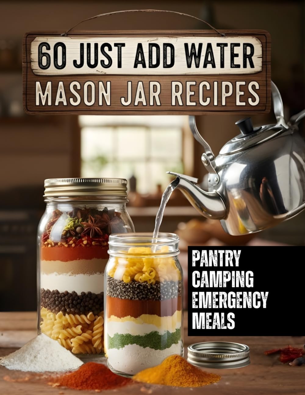 60 Just Add Water Mason Jar Meals: Easy Homestead Pantry Recipes for Camping, Emergency Food Prep, and Long-Term Storage (Prepper & Survival Meals Guide) (Pantry Solutions)