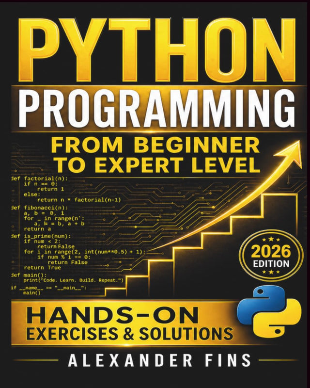 Python Programming From Beginner to Expert Level: Hands-On Projects, Step-by-Step, Flask+SQLite & REST APIs, Testing/Debugging. With Exercises & Solutions to Finish What You Start.