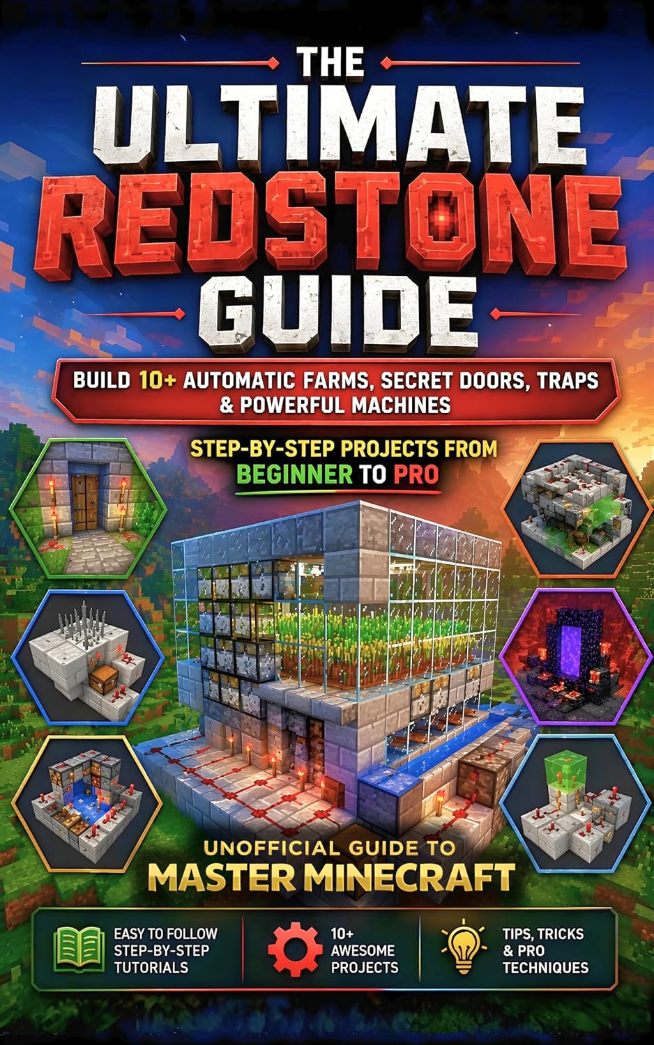 The Unofficial Minecraft Redstone Guide: Build 10+ Automatic Farms, Secret Doors, Traps & Powerful Machines — Step-by-Step Projects from Beginner to Pro (Ultimate Unofficial Minecraft Guide Series)