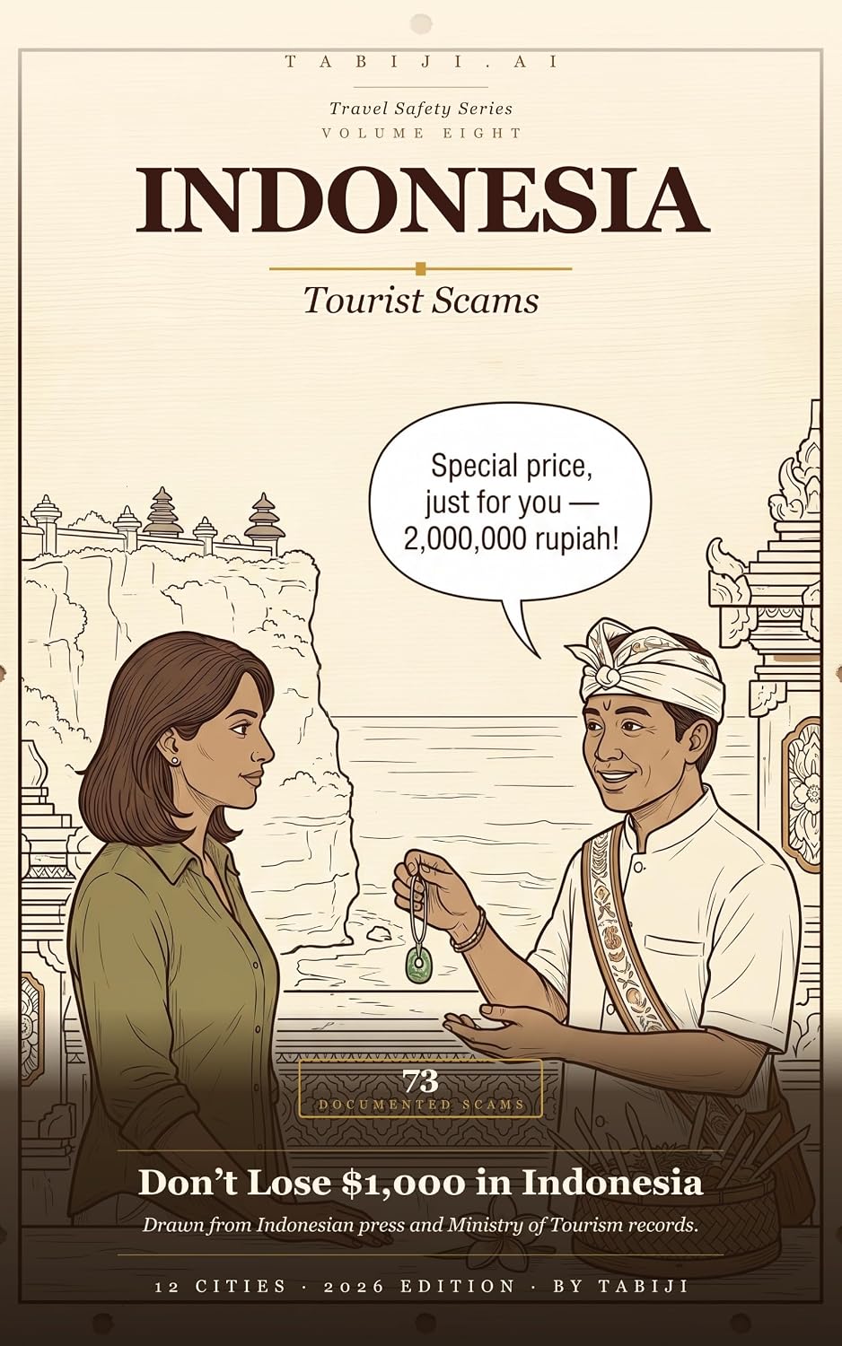 Indonesia Tourist Scams 2026: 73 Real Scams Across Bali, Jakarta, Yogyakarta & 9 More Cities — Drawn from Indonesian News Reports and Tourist Police Records