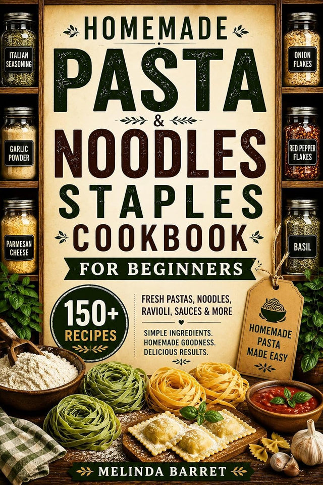 Homemade Pasta and Noodles Staples Cookbook for Beginners: 150+ Easy Recipes for Fresh Pasta, Noodles, Ravioli, Dumplings, Sauces, Doughs, and Everyday ... from Scratch (The Homemade Kitchen Series)