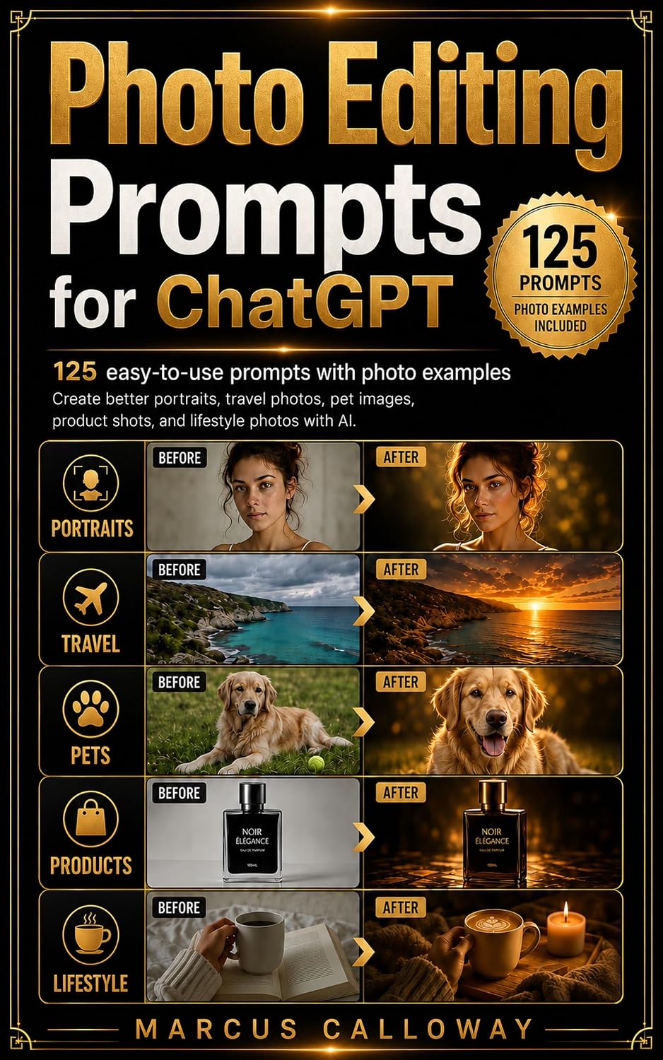 Photo Editing Prompts For ChatGPT: 125 Ready-to-Use AI Prompts for Lightroom, Photoshop & Mobile Editing — Save Time, Boost Creativity, and Master Photo ... with ChatGPT (Ai Prompting Guide Book 1)