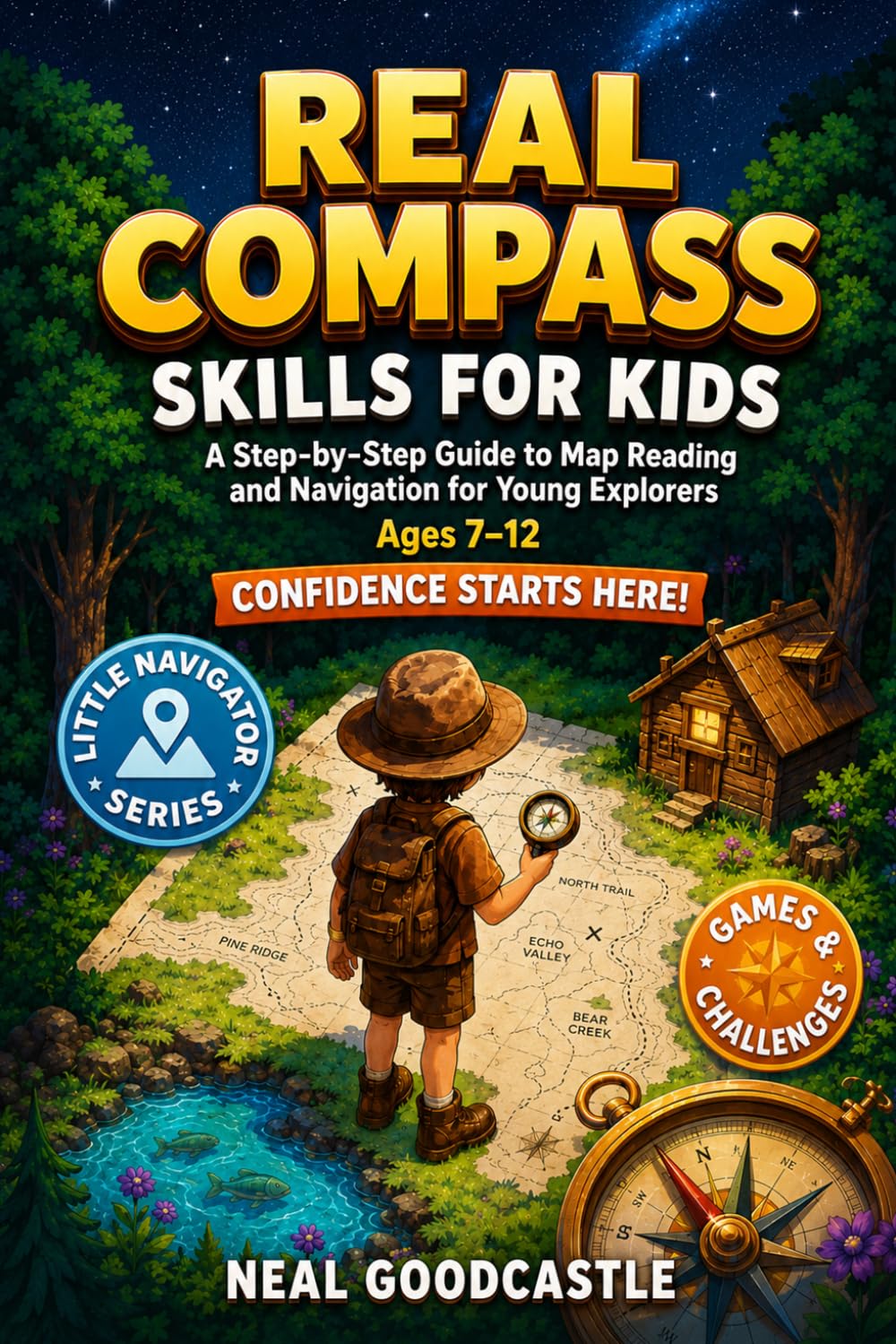 Real Compass Skills For Kids: A Step-by-Step Guide to Map Reading and Navigation for Young Explorers, Ages 7-12 (Little Navigator)