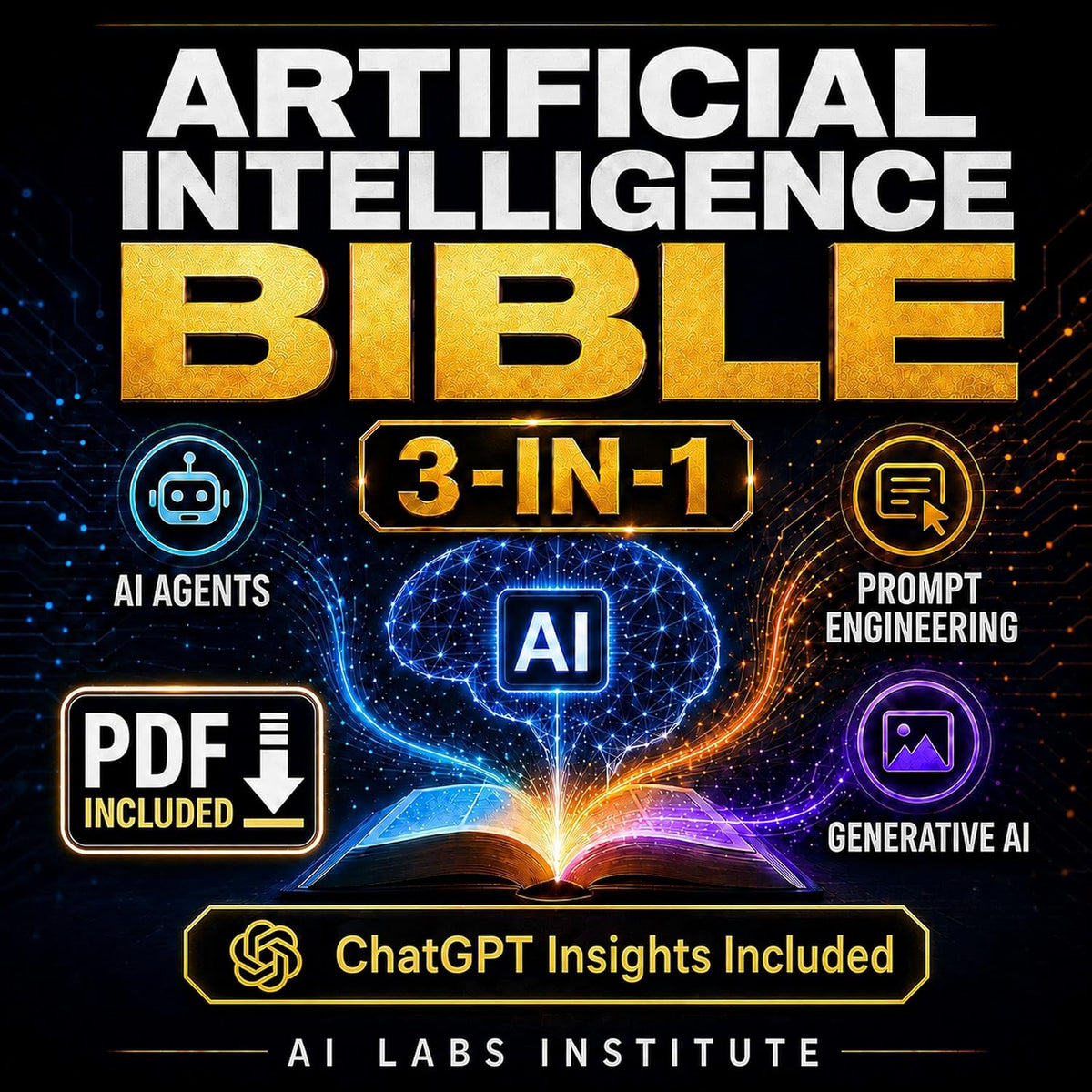 Artificial Intelligence Bible (3-in-1): AI Agents, Prompt Engineering & Generative AI. Automate & Scale — Beginner's Guide to Slash Costs, Save Time & Accelerate Growth: ChatGPT Insights Included