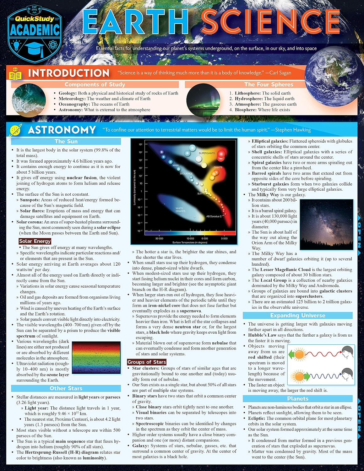 Earth Science: a QuickStudy Laminated Reference Guide (Quickstudy Reference Guide)
